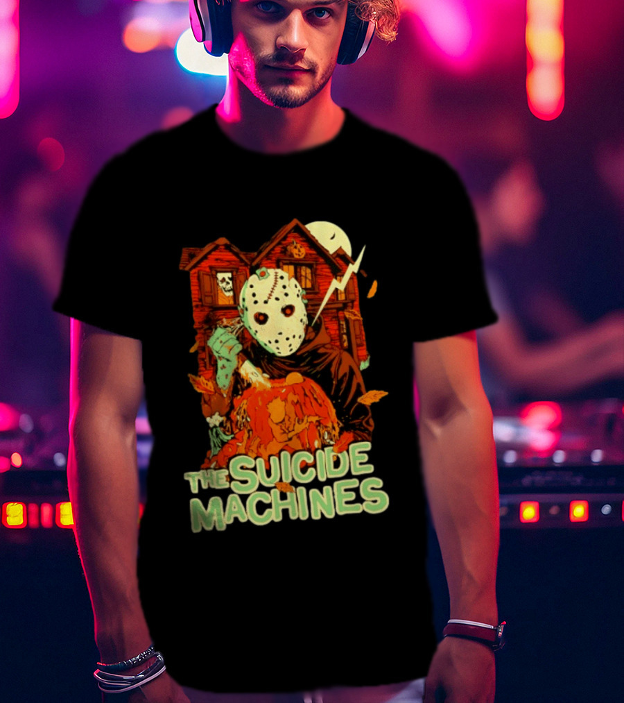 The Suicide Machines Jason Voorhees Pumpkin Halloween House Lightning T-Shirt