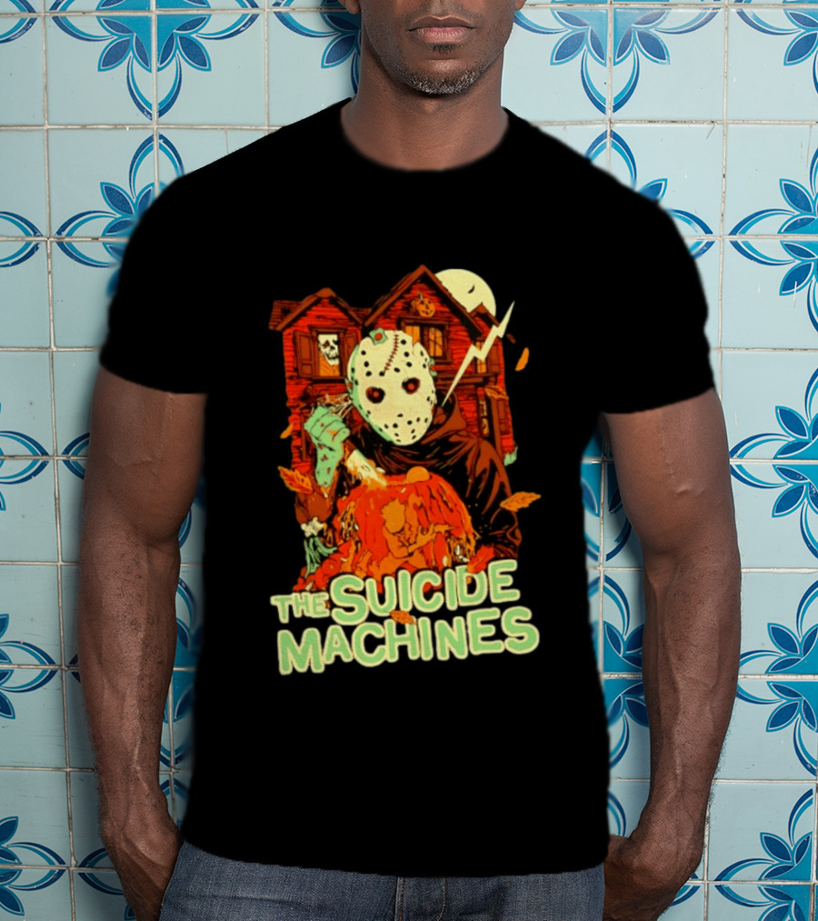 The Suicide Machines Jason Voorhees Pumpkin Halloween House Lightning T-Shirt