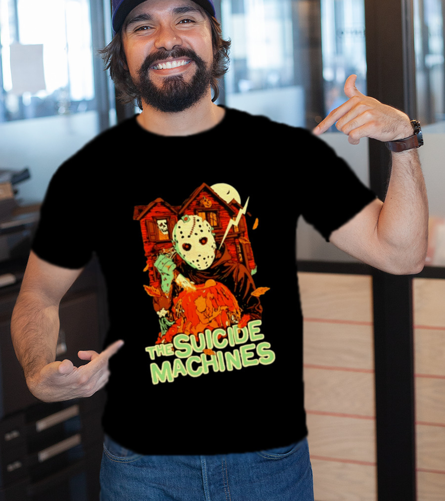 The Suicide Machines Jason Voorhees Pumpkin Halloween House Lightning T-Shirt