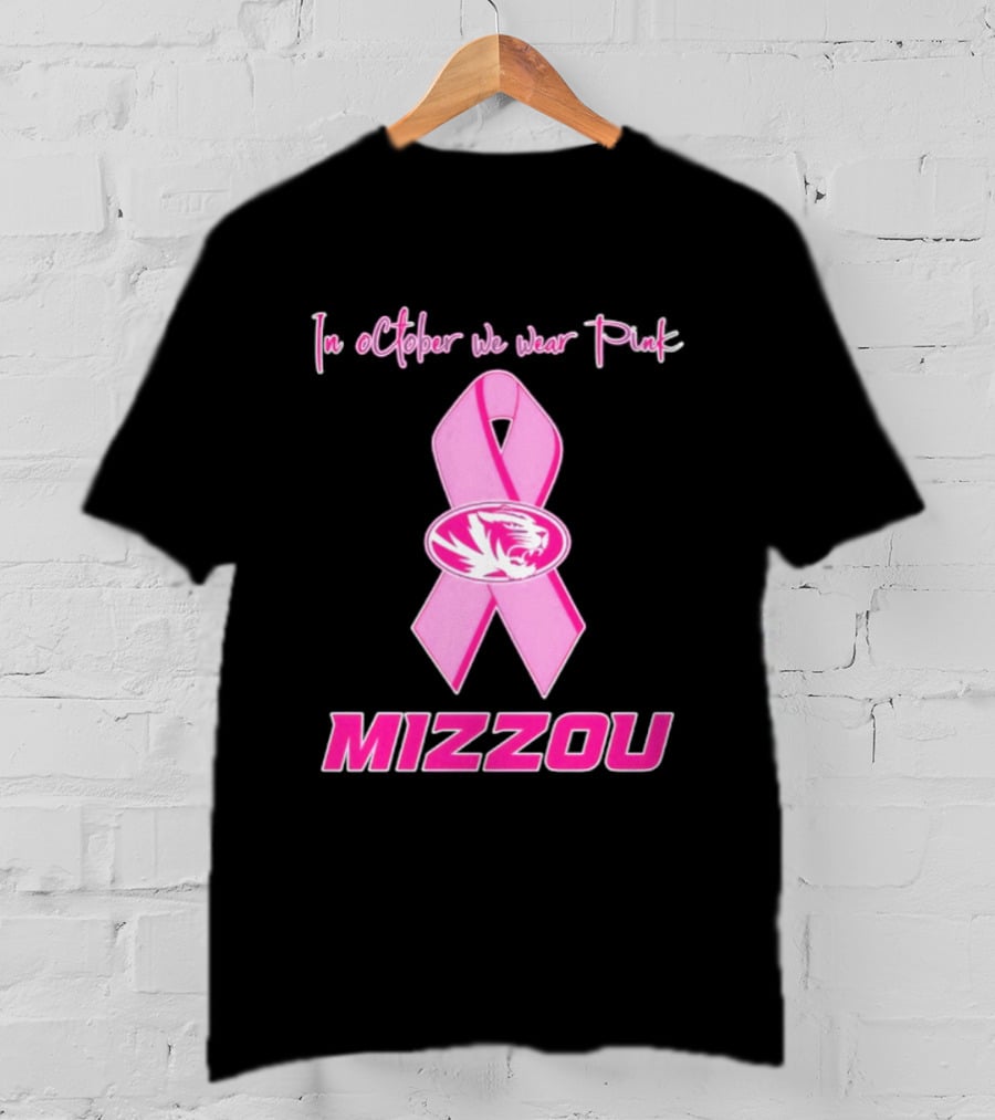 Missouri Tigers NCAA Football Breast Cancer Awareness In October We Wear Pink T-Shirt