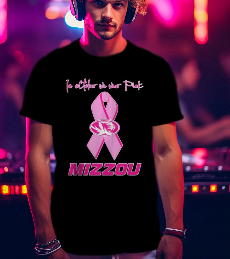 Missouri Tigers NCAA Football Breast Cancer Awareness In October We Wear Pink T-Shirt
