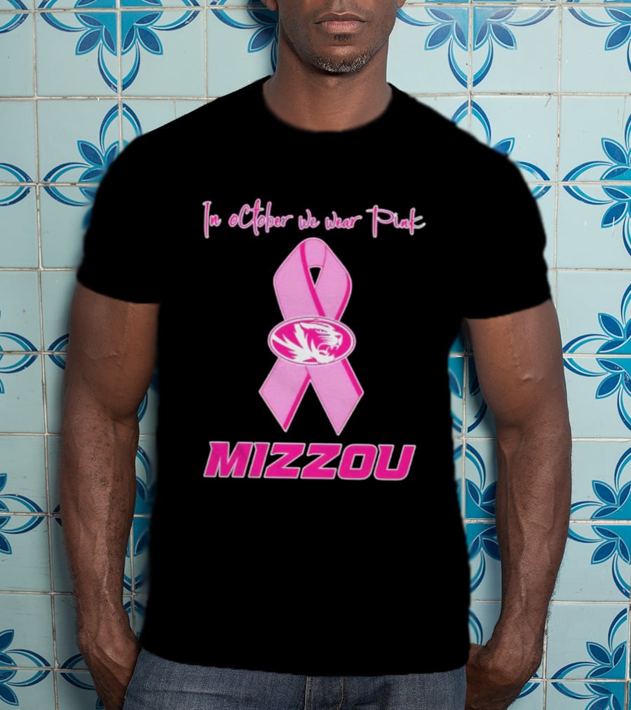 Missouri Tigers NCAA Football Breast Cancer Awareness In October We Wear Pink T-Shirt