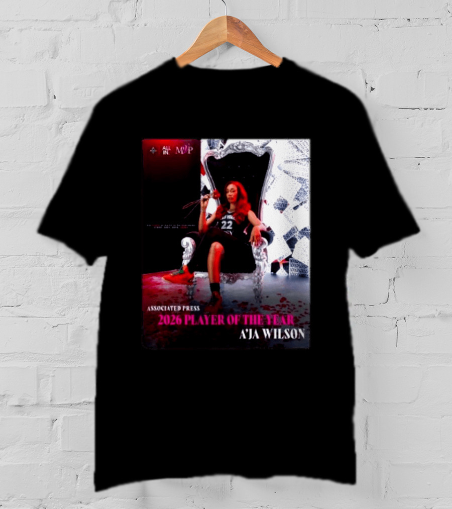 Las Vegas Aces A'ja Wilson 2026 Player Of The Year Associated Press MVP All T-Shirt