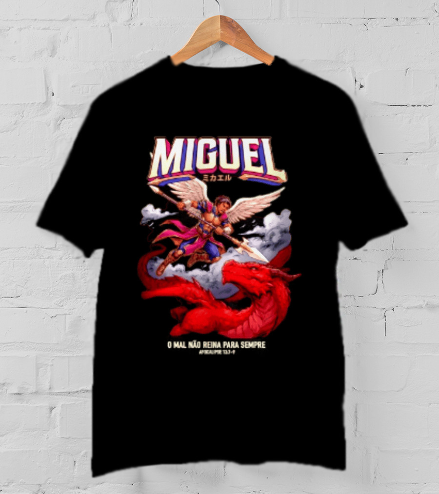 Miguel Angel Vs Dragon Apocalipse 12 7 9 O Mal Nao Reina Para Sempre T-Shirt