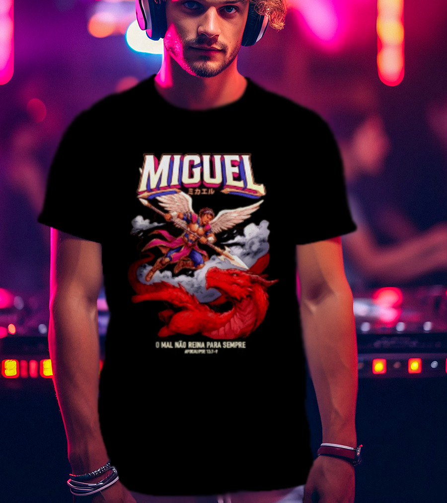 Miguel Angel Vs Dragon Apocalipse 12 7 9 O Mal Nao Reina Para Sempre T-Shirt
