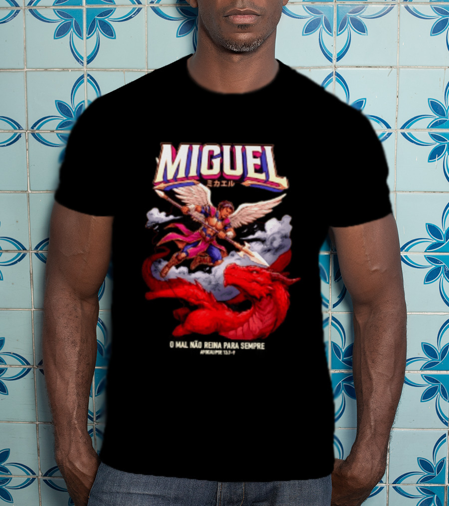 Miguel Angel Vs Dragon Apocalipse 12 7 9 O Mal Nao Reina Para Sempre T-Shirt