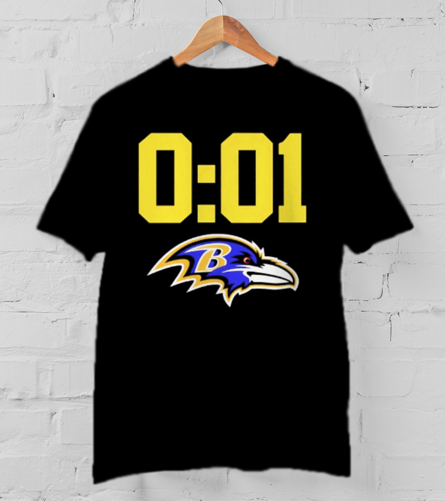 Baltimore Ravens 0:01 Logo NFL Football Team T-Shirt