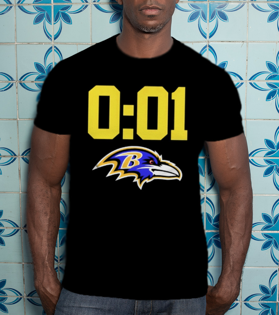 Baltimore Ravens 0:01 Logo NFL Football Team T-Shirt