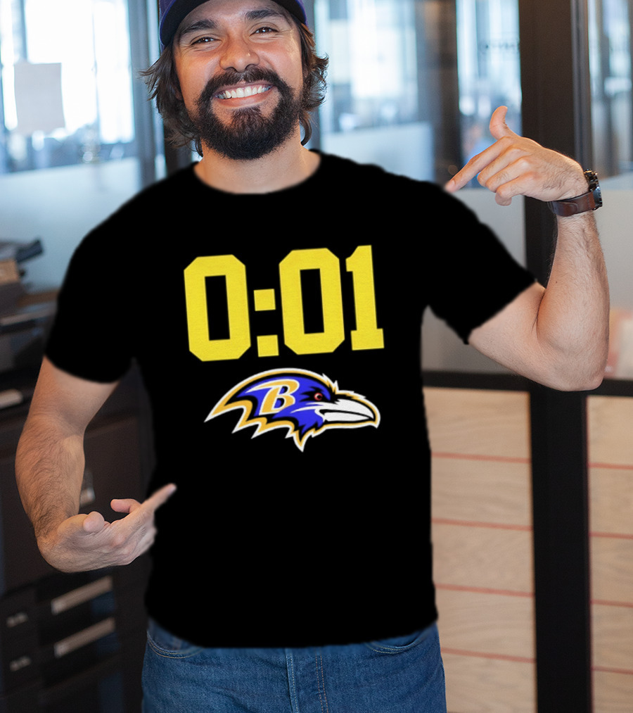 Baltimore Ravens 0:01 Logo NFL Football Team T-Shirt
