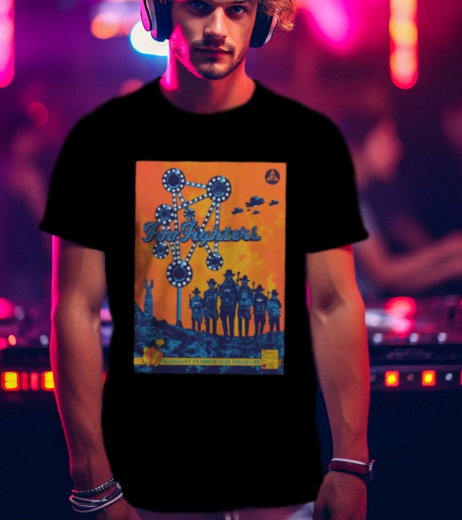 Foo Fighters Allegiant Stadium Las Vegas NV Space Theme Concert T-Shirt