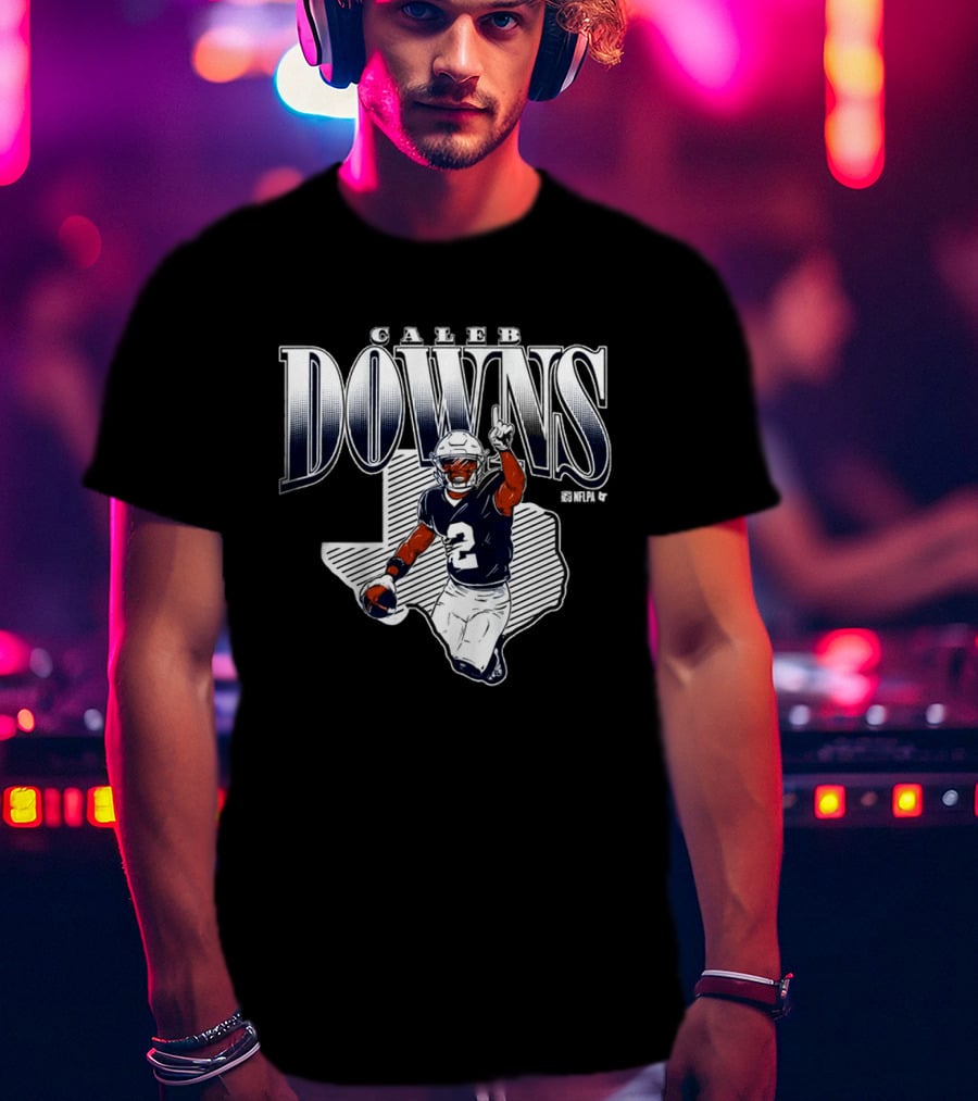 Caleb Downs 2026 Dallas Football Player Number 2 Texas T-Shirt