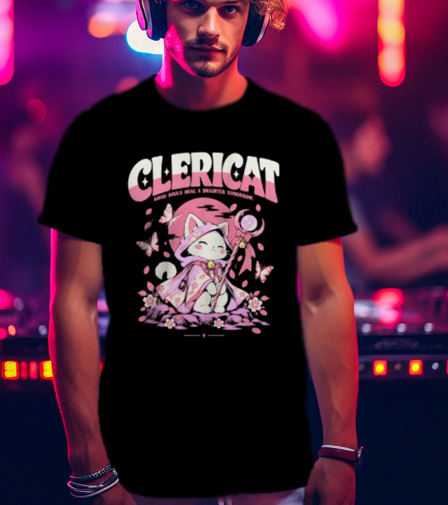 Clericat Good Souls Heal A Brighter Tomorrow Butterfly Blossoms T-Shirt