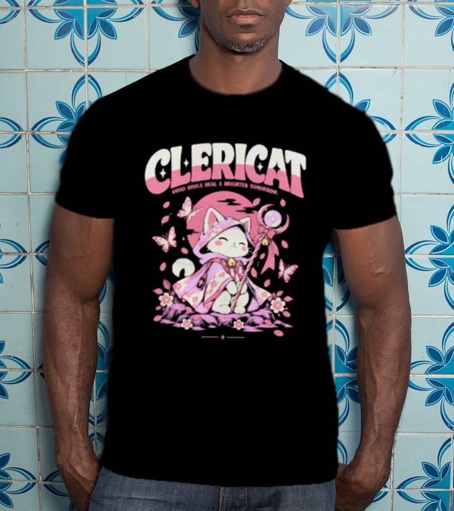 Clericat Good Souls Heal A Brighter Tomorrow Butterfly Blossoms T-Shirt