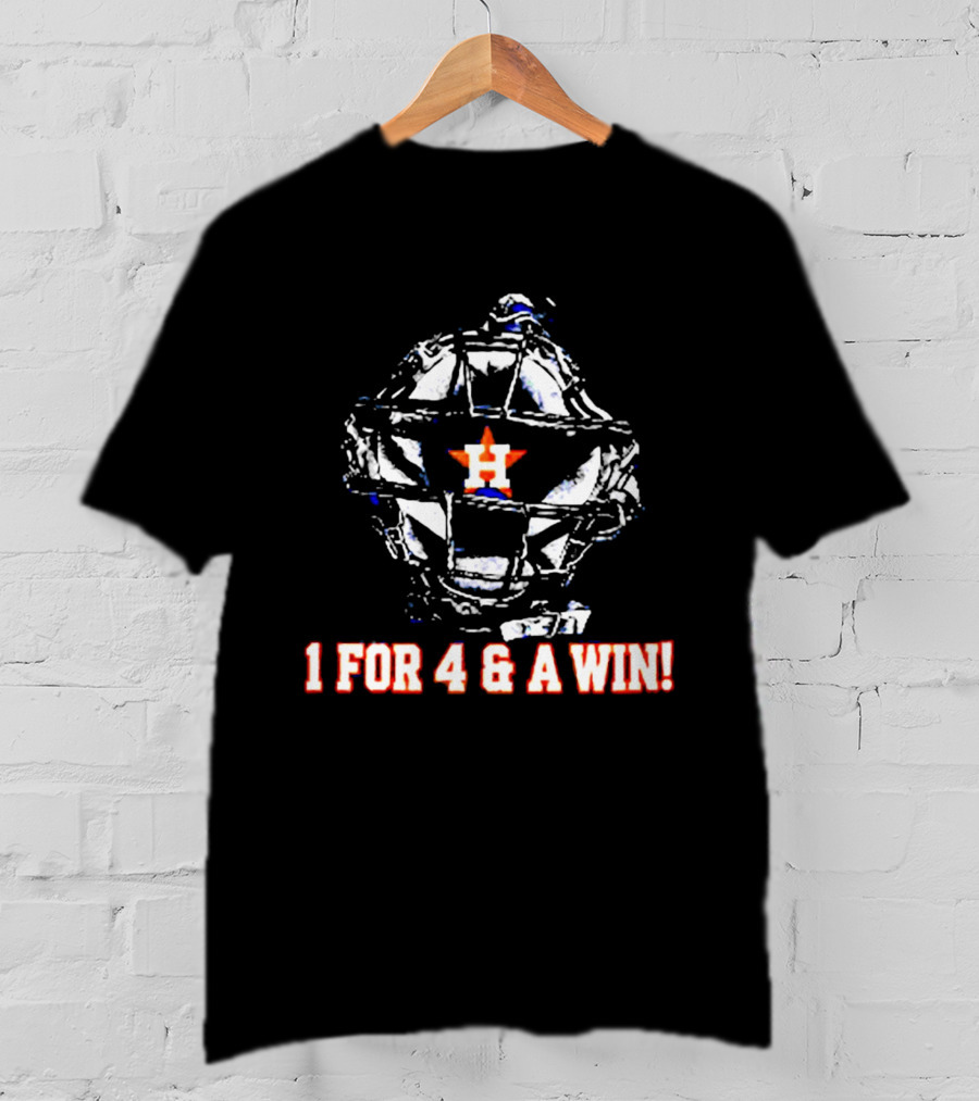 Houston H Baseball Catcher 1 For 4 And A Win T-Shirt