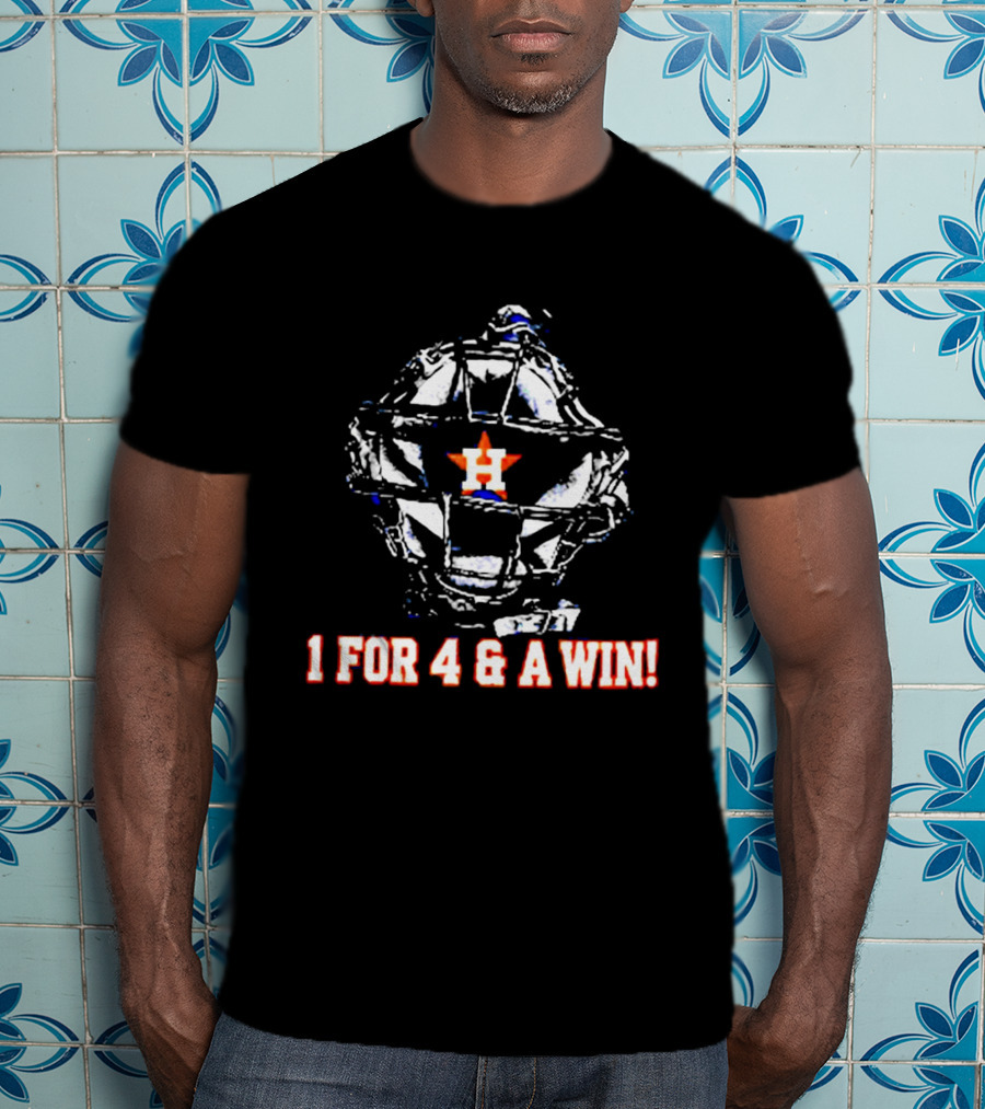 Houston H Baseball Catcher 1 For 4 And A Win T-Shirt