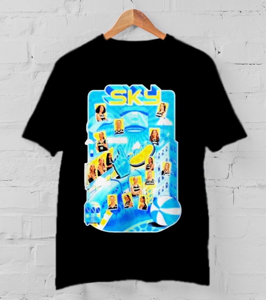Chicago Sky WNBA 2026 Appreciation Night Black Team Celebration Skyline T-Shirt