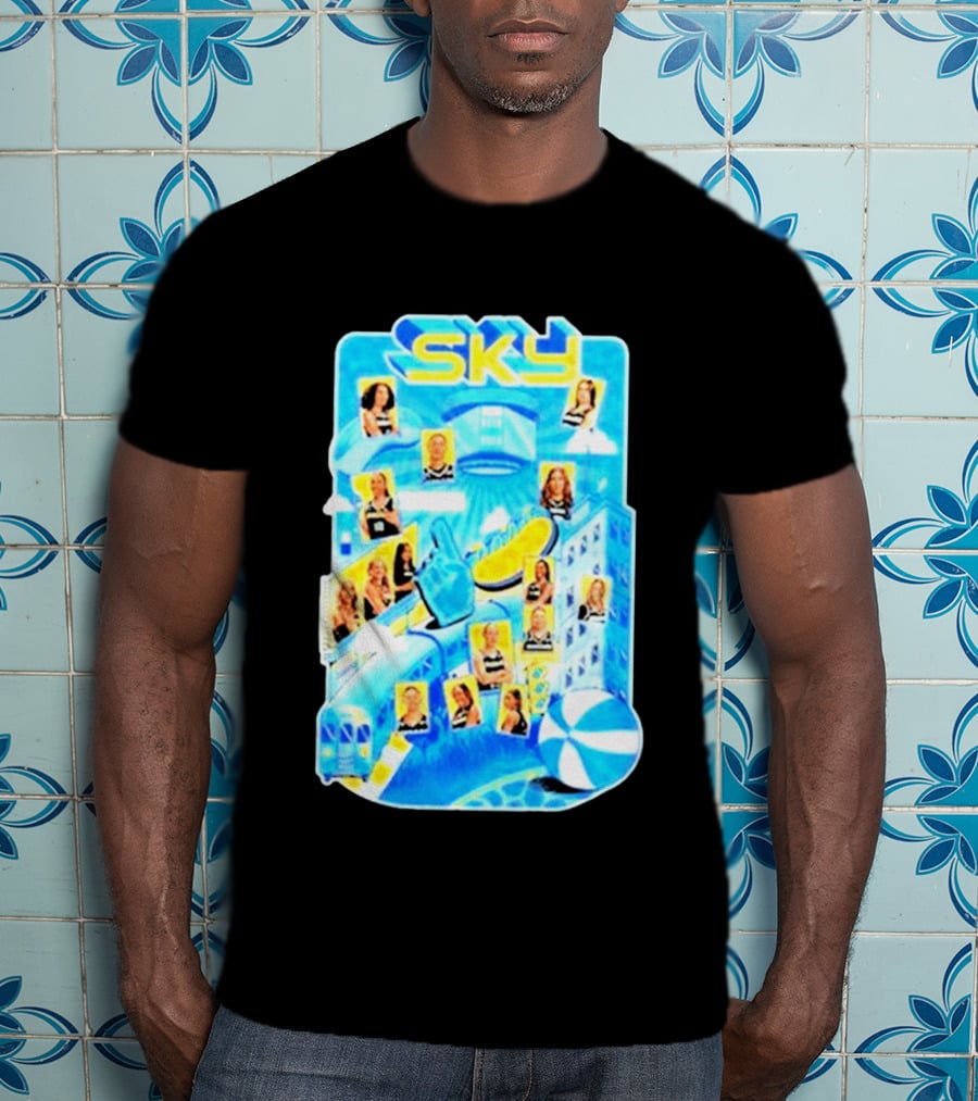 Chicago Sky WNBA 2026 Appreciation Night Black Team Celebration Skyline T-Shirt