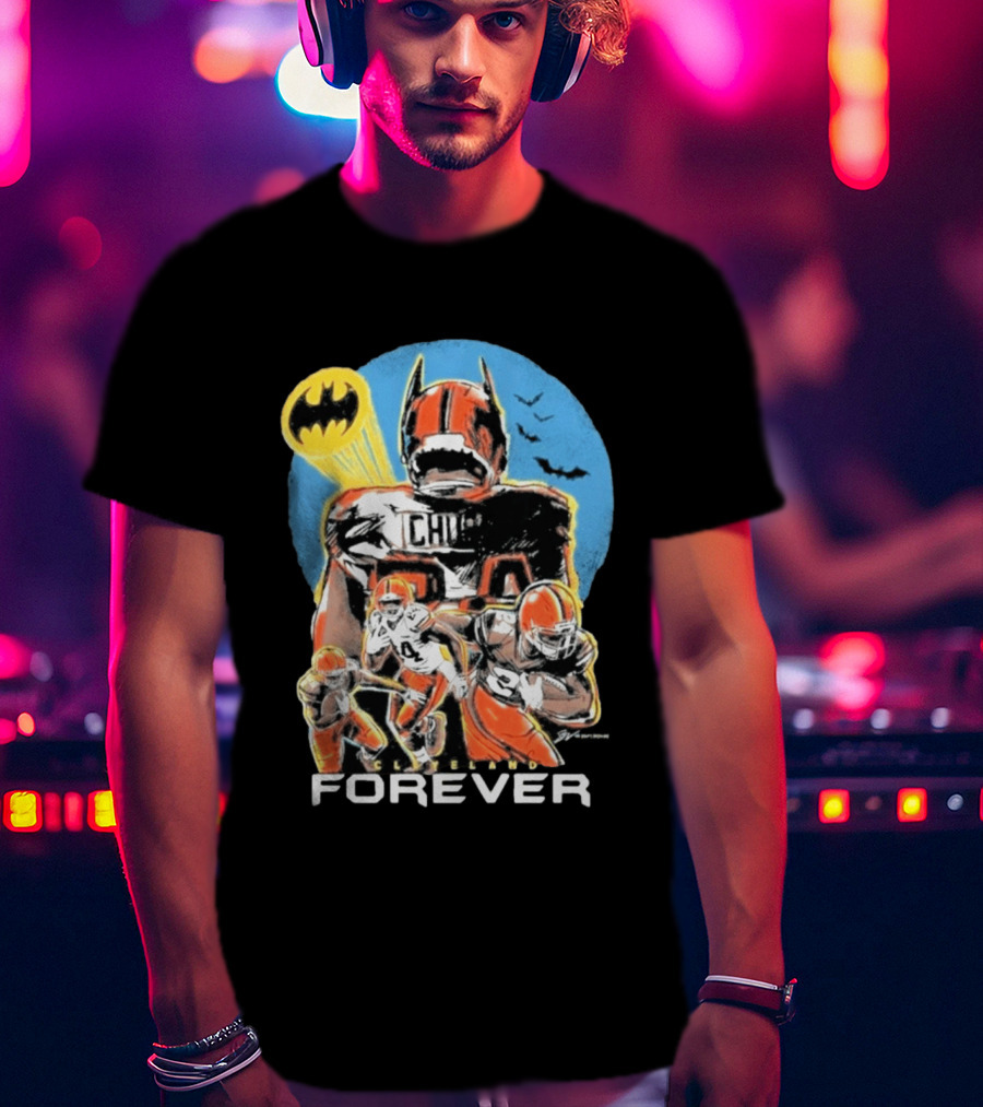 Cleveland Browns Nick Chubb Batman Signal Forever T-Shirt