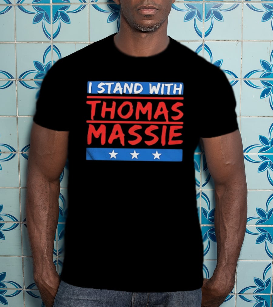 I Stand With Thomas Massie Stars Patriotic Support T-Shirt
