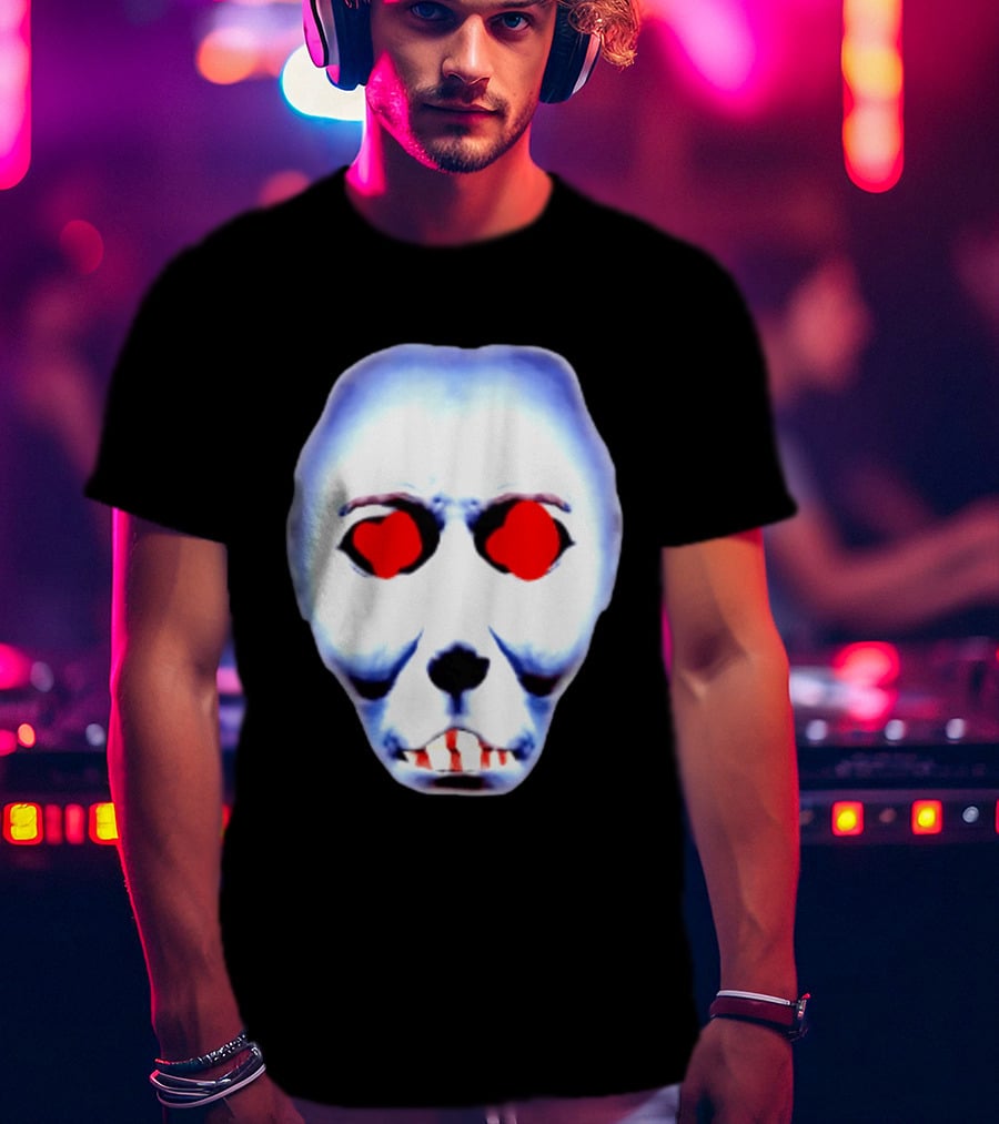 Creepy Alien Face With Red Eyes And Bread Teeth Surrealistic T-Shirt