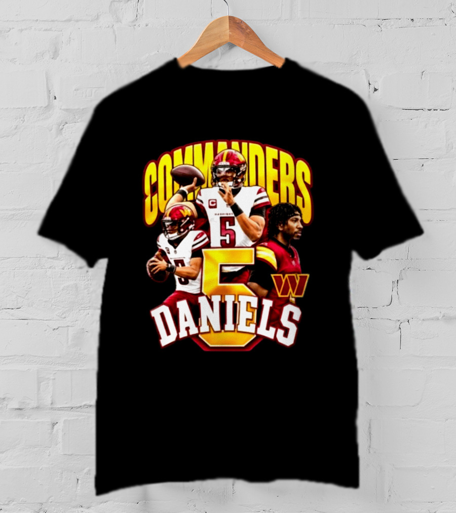 Commander Football Number 5 Jayden Daniels W T-Shirt