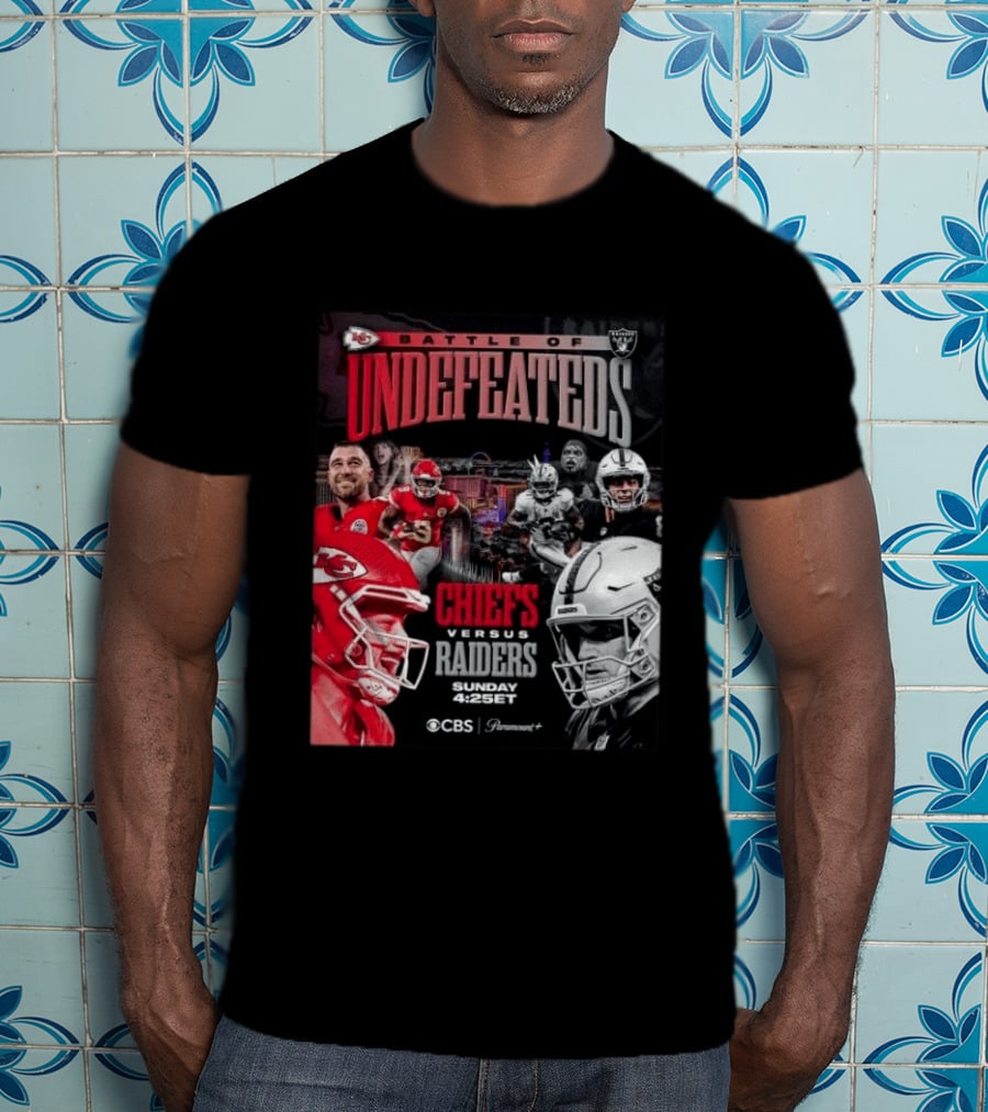 Kansas City Chiefs Vs Las Vegas Raiders Battle Of Undefeated 2026 NFL Showdown CBS Sunday 4:25ET T-Shirt