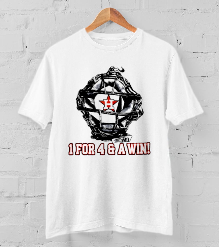 Houston Astros Baseball Helmet 1 For 4 And A Win Star T-Shirt