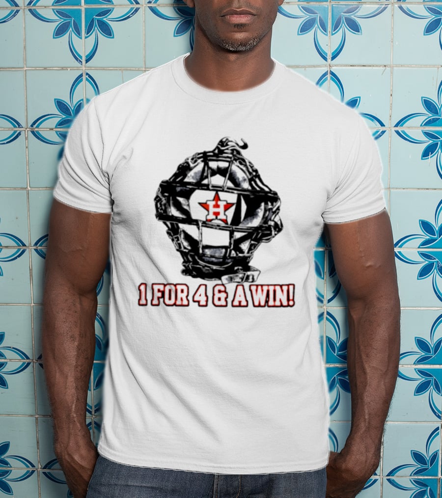 Houston Astros Baseball Helmet 1 For 4 And A Win Star T-Shirt