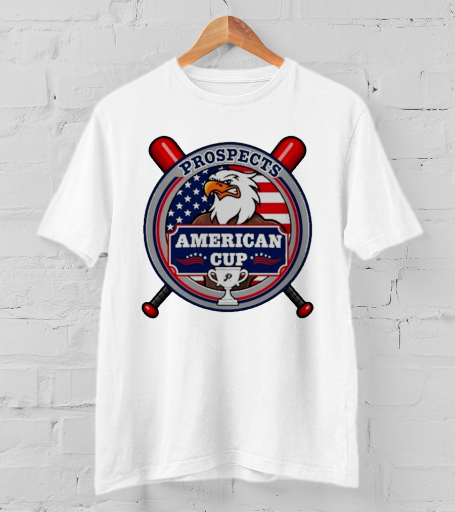 Prospects American Cup Eagle Emblem With USA Flag And Trophy T-Shirt