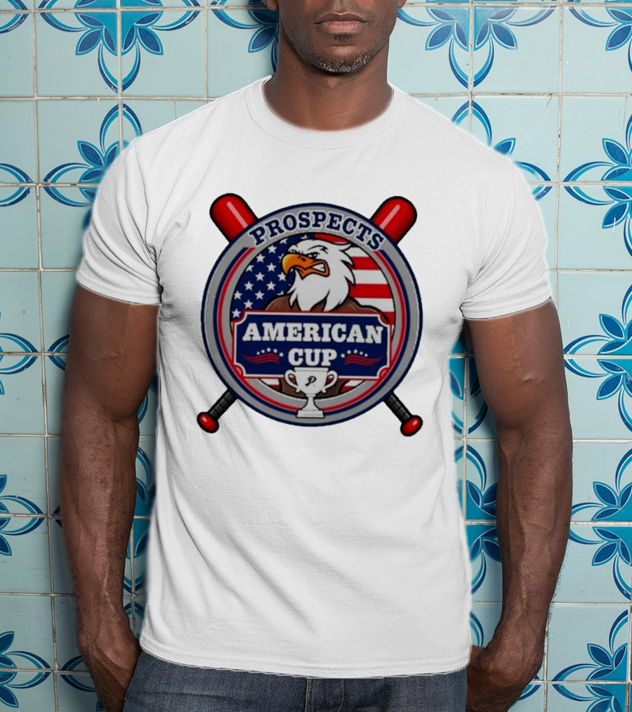 Prospects American Cup Eagle Emblem With USA Flag And Trophy T-Shirt