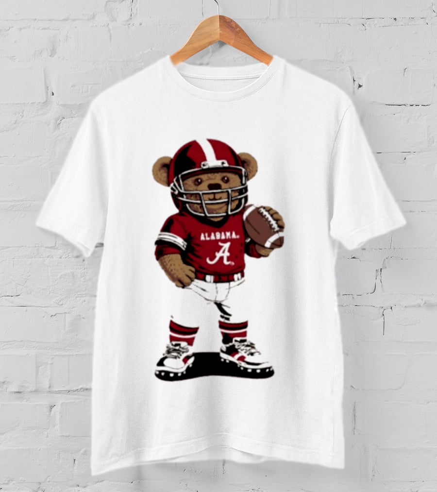 Alabama Crimson Tide 2026 Teddy Bear Football NCAA Team Spirit T-Shirt