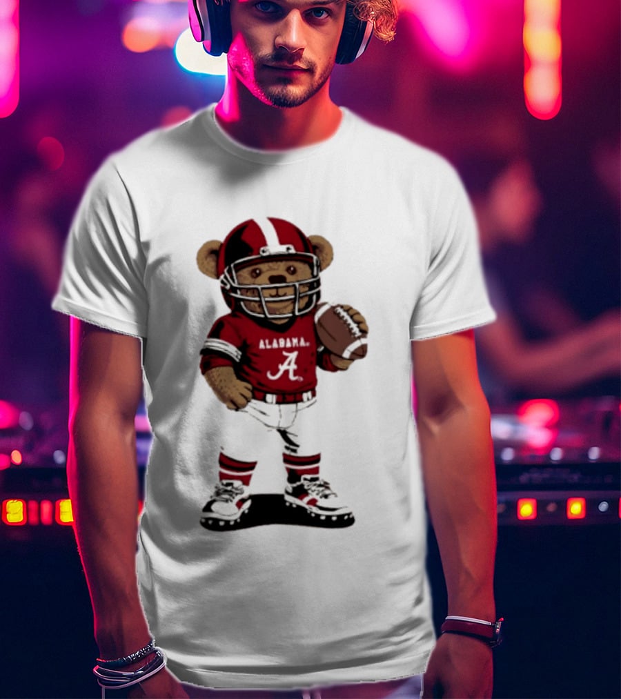 Alabama Crimson Tide 2026 Teddy Bear Football NCAA Team Spirit T-Shirt