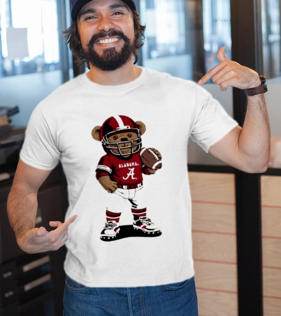 Alabama Crimson Tide 2026 Teddy Bear Football NCAA Team Spirit T-Shirt