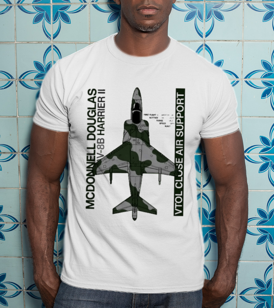 McDonnell Douglas AV 8B Harrier II VTOL Close Air Support T-Shirt