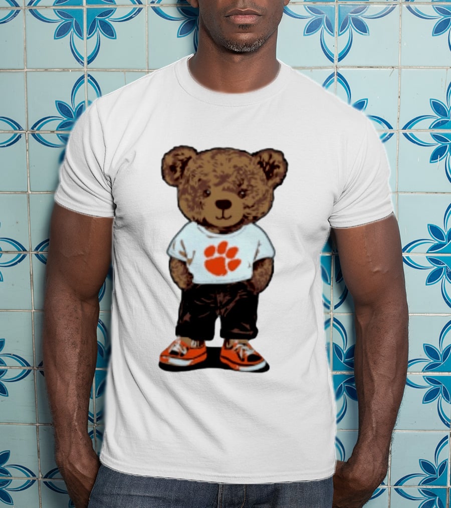 Clemson Tigers 2026 NCAA Bear Graphic With Paw Print T-Shirt