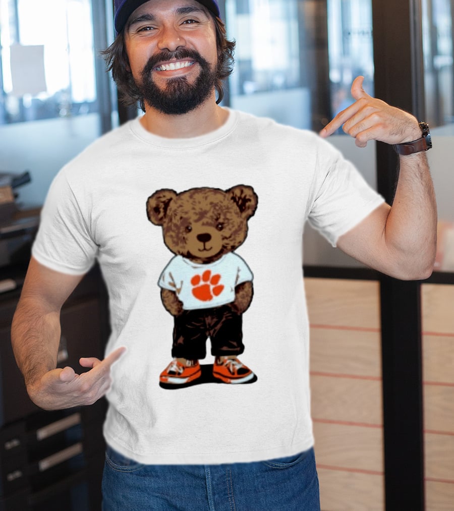 Clemson Tigers 2026 NCAA Bear Graphic With Paw Print T-Shirt