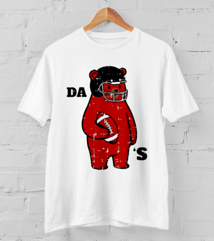 Da Bears Football Bear Helmet Holding Football T-Shirt