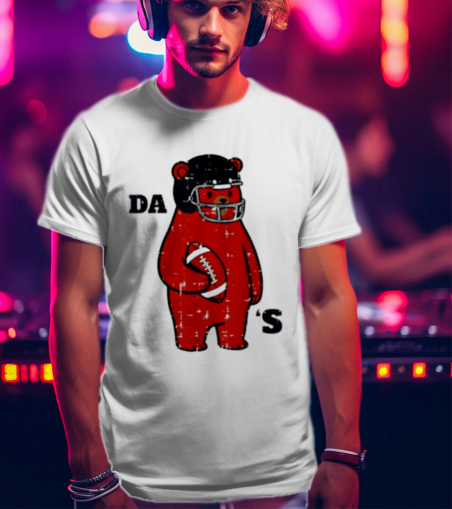 Da Bears Football Bear Helmet Holding Football T-Shirt