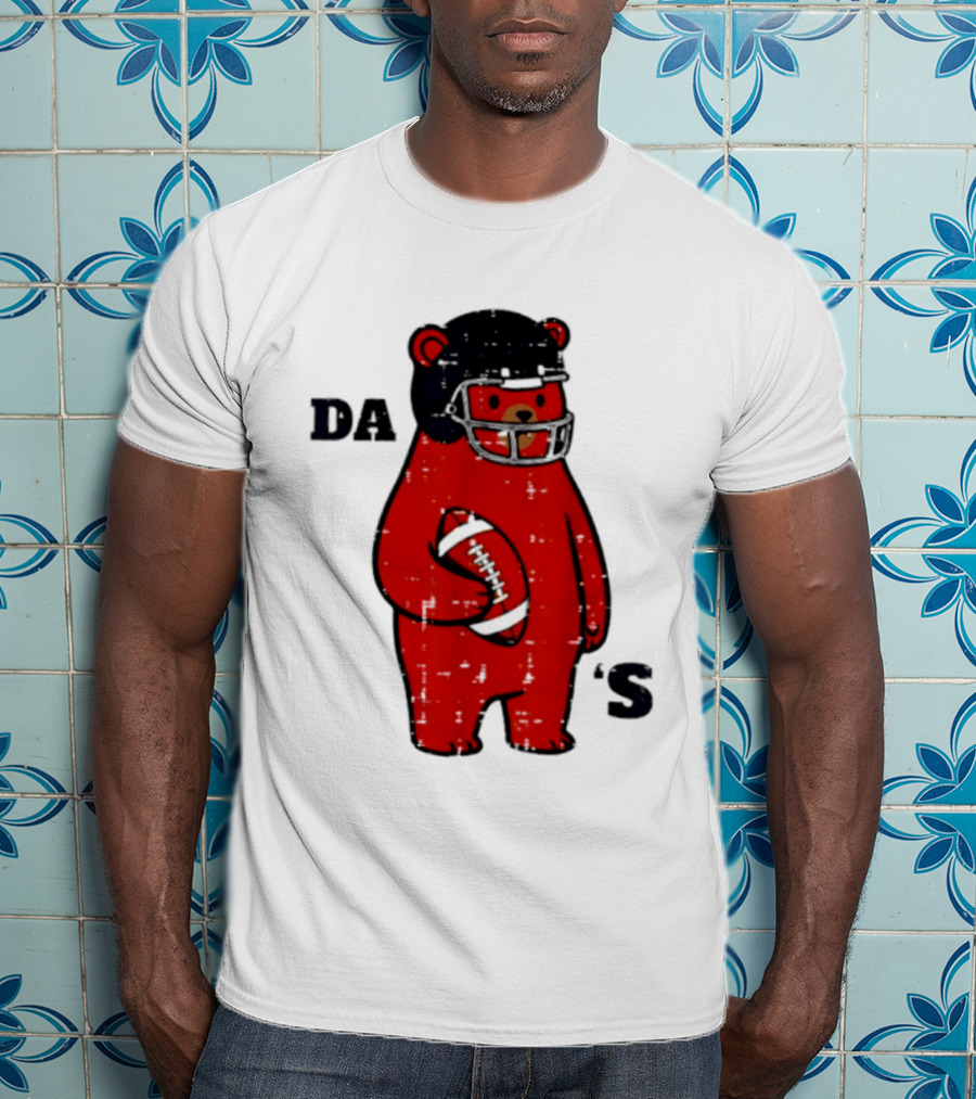Da Bears Football Bear Helmet Holding Football T-Shirt