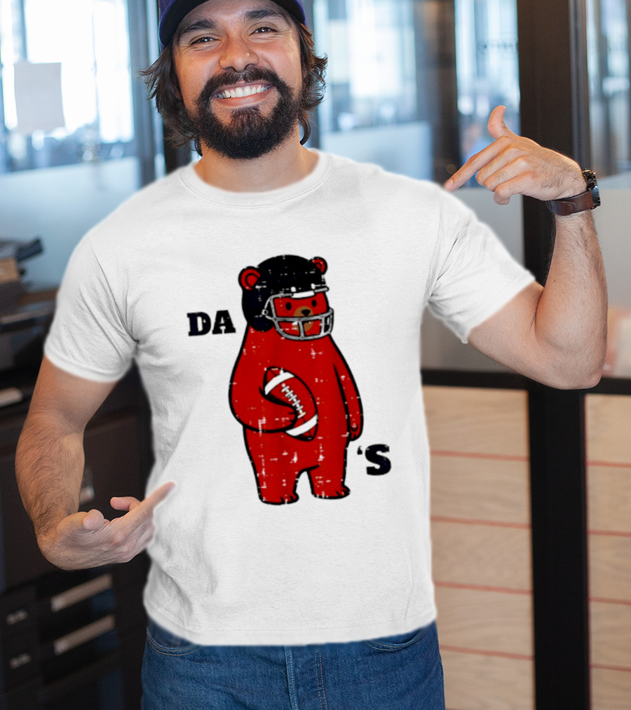Da Bears Football Bear Helmet Holding Football T-Shirt