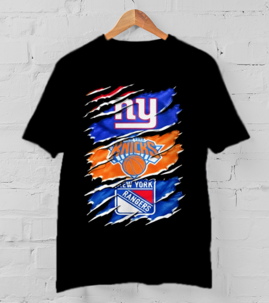 New York Giants Knicks Rangers Mashup Sports Fan Favorite T-Shirt