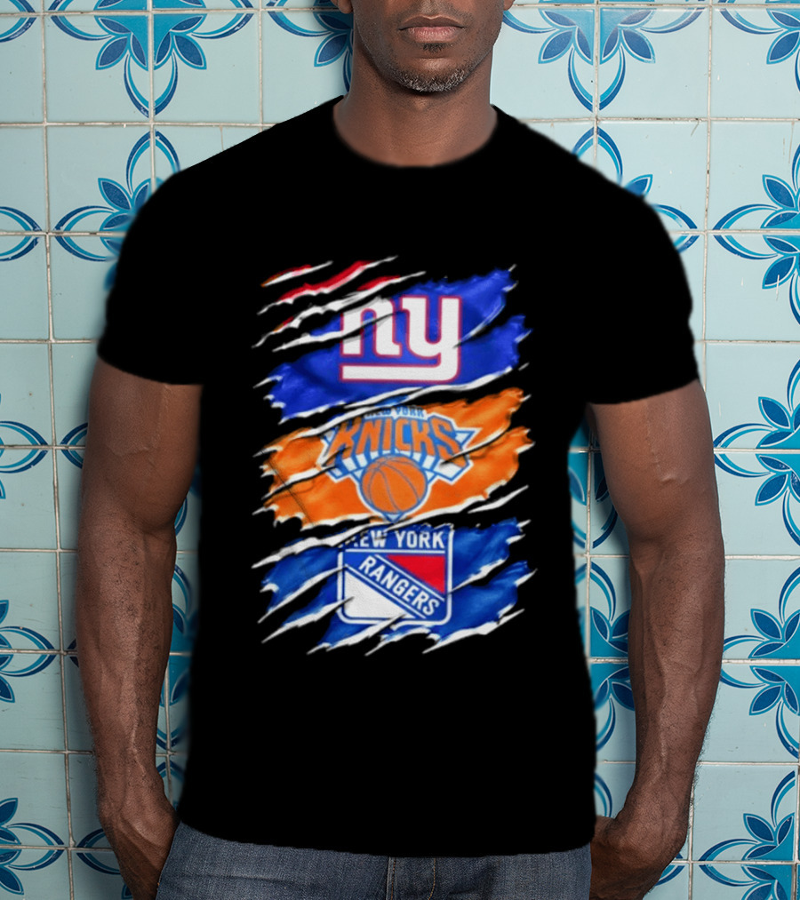 New York Giants Knicks Rangers Mashup Sports Fan Favorite T-Shirt