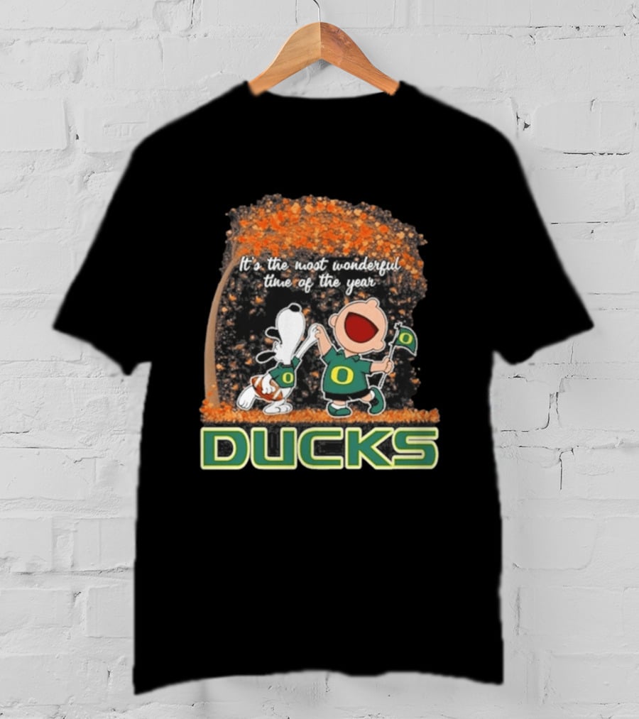 Oregon Ducks Snoopy Charlie Brown Most Wonderful Time 2026 T-Shirt