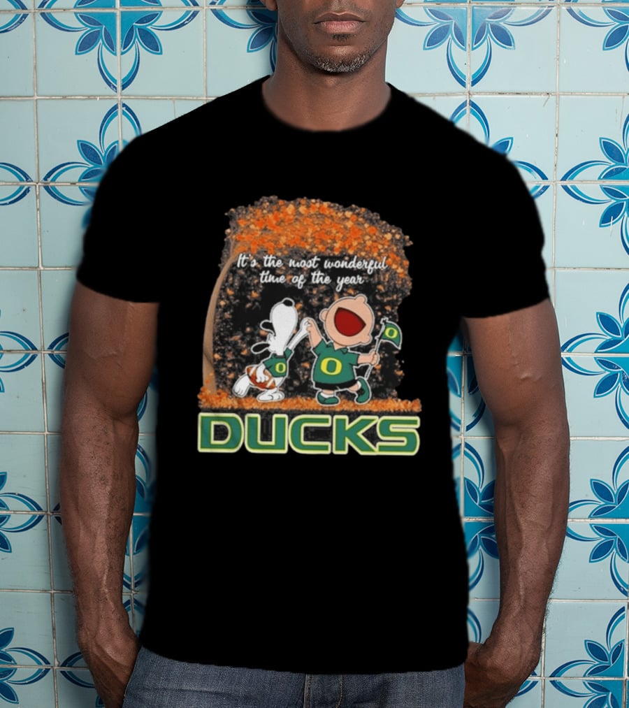Oregon Ducks Snoopy Charlie Brown Most Wonderful Time 2026 T-Shirt