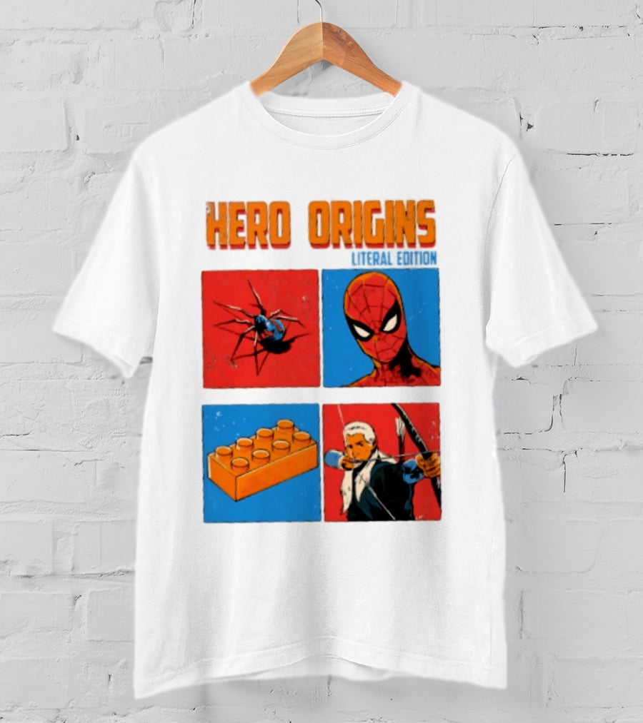 Hero Origins Spider Man Literal Edition Block Archer Spider T-Shirt