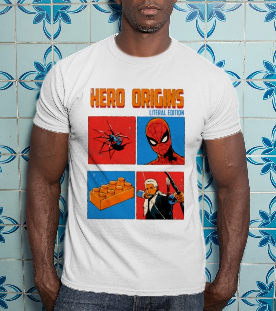 Hero Origins Spider Man Literal Edition Block Archer Spider T-Shirt