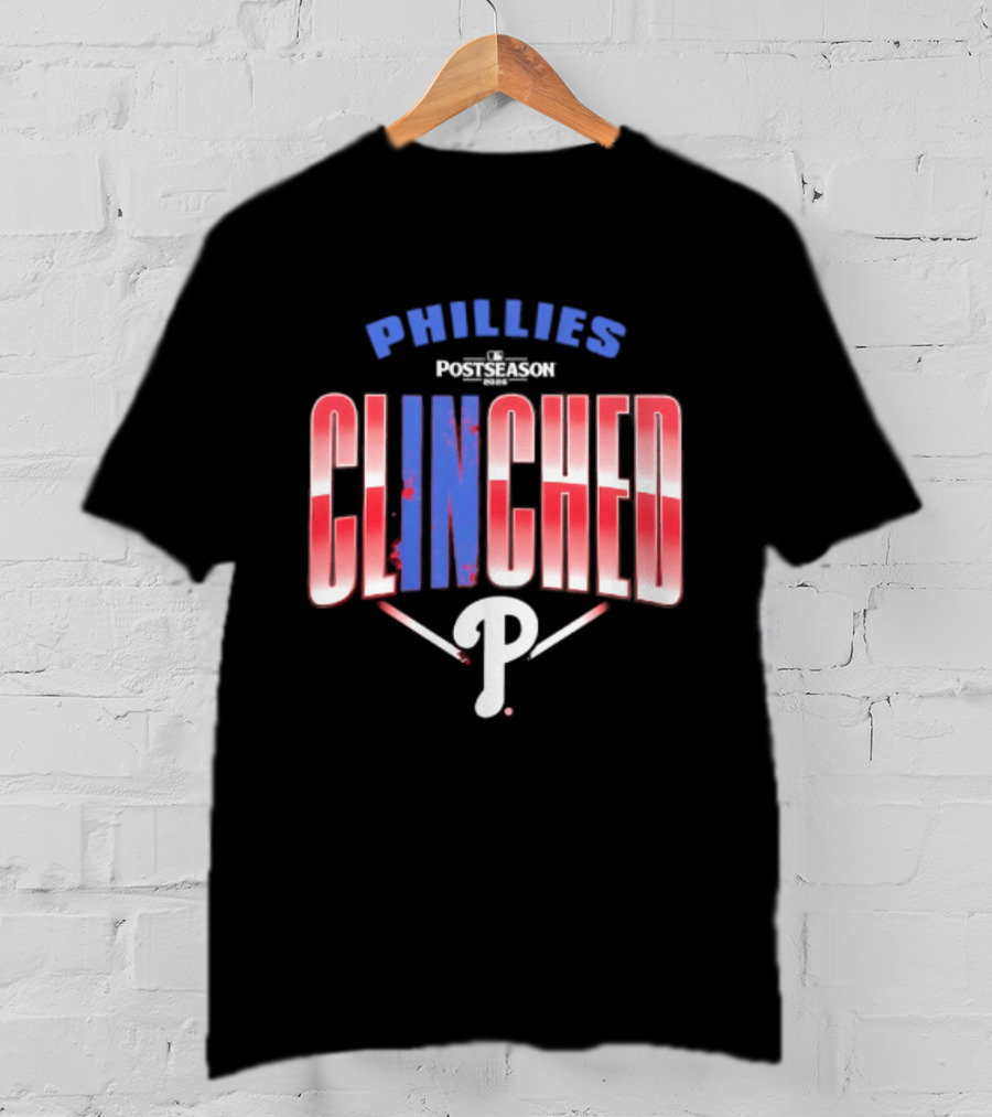 Phillies Red 2026 MLB Postseason Clinched Locker Room P T-Shirt