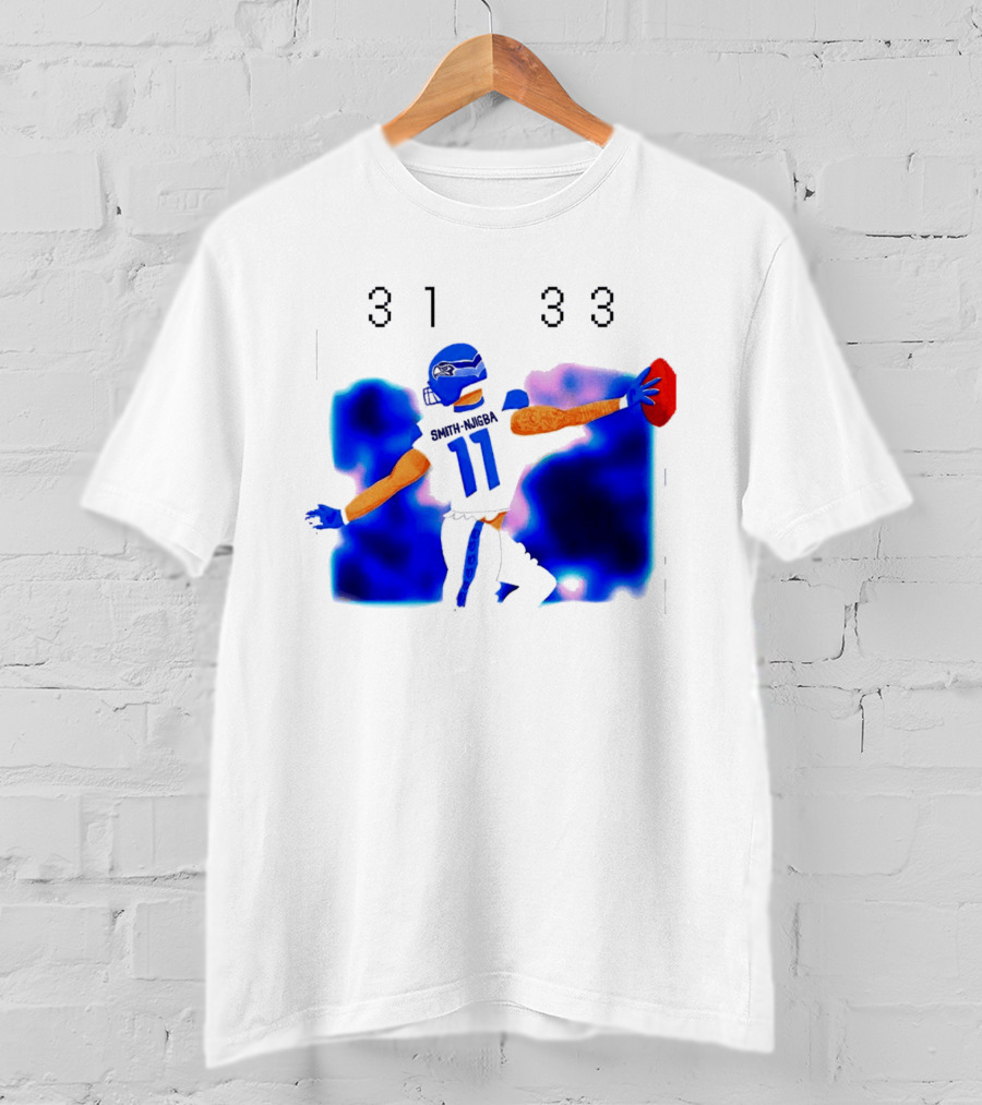Jaxon Smith Njigba Seattle Seahawks 11 Football Catch 31 33 T-Shirt
