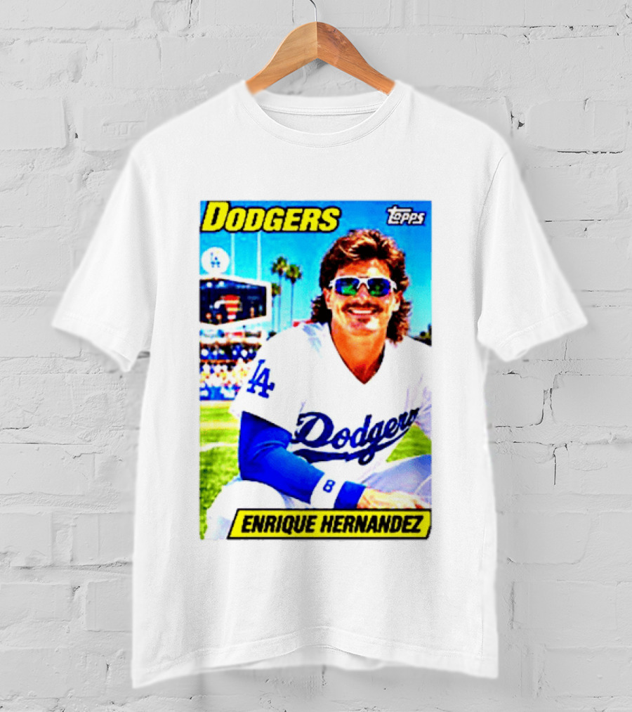 Dodgers Enrique Hernandez Topps Trading Card T-Shirt