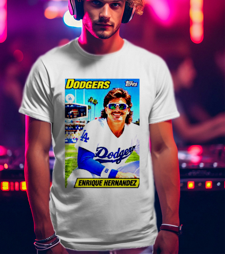 Dodgers Enrique Hernandez Topps Trading Card T-Shirt